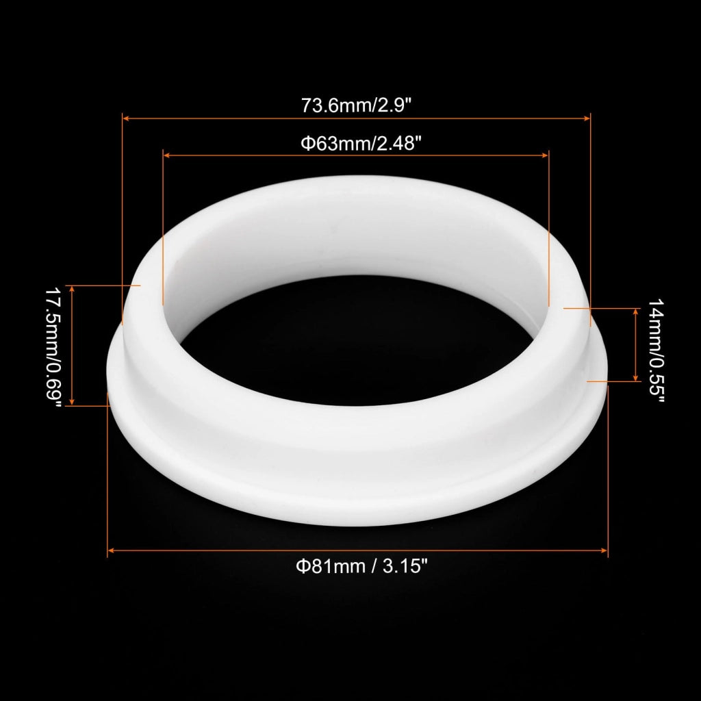 Guarnizione a T, diametro 73,6 mm, diametro interno 63 mm, flessibile, bianca