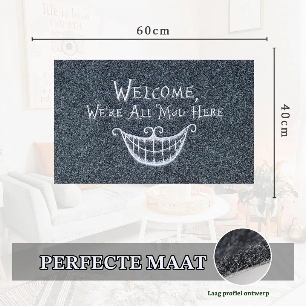 Porta asciugamani da 40x60 cm, grigio, con retro in gomma, design con faccina sorridente