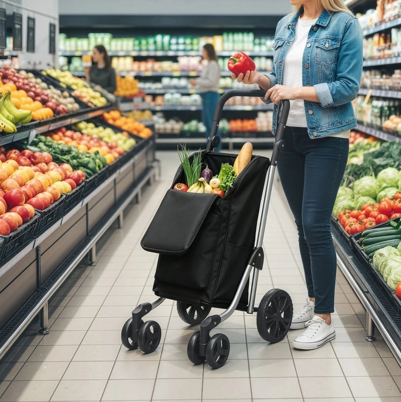 Carrello per la spesa 3 in 1 da 46 l, pieghevole, con vano termico