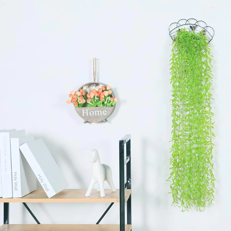 Albero di salice piangente artificiale, confezione da 5 pezzi, pianta pendente, colore verde, altezza 100 cm