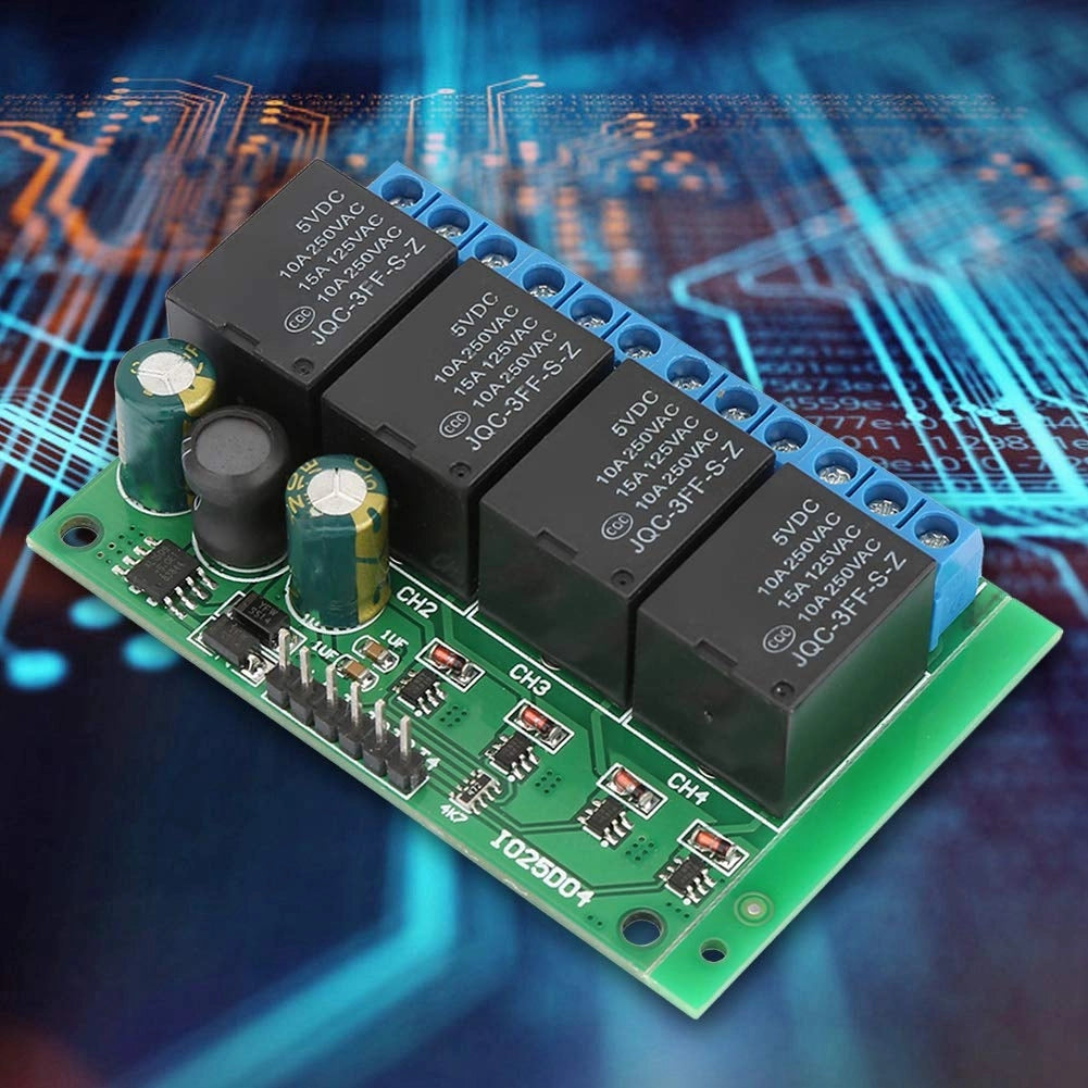 Modulo relè a 4 canali, flip-flop, 6-24V DC, con auto-mantenimento