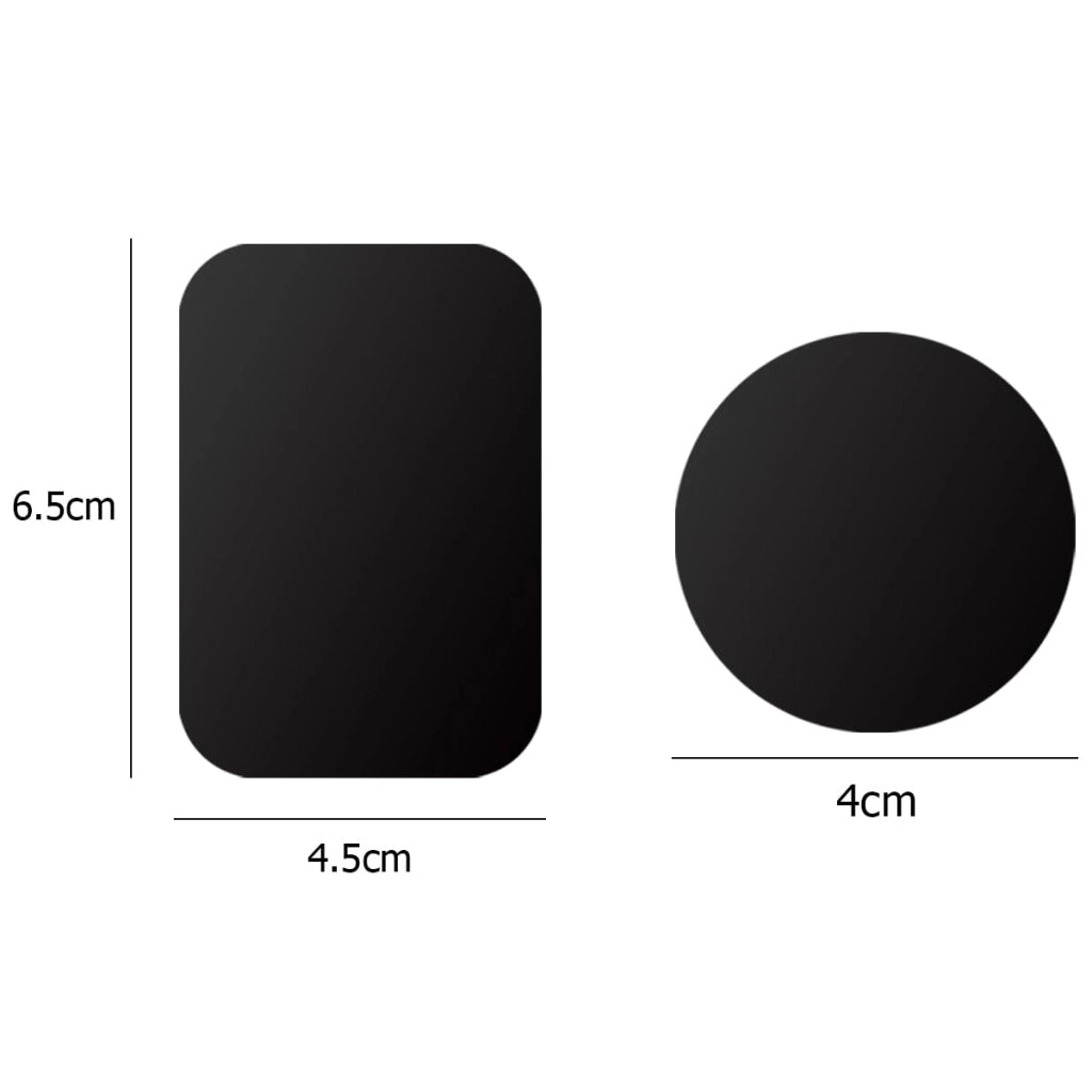 Piastre metalliche magnetiche per supporti per cellulari, confezione da 6 pezzi, colore nero