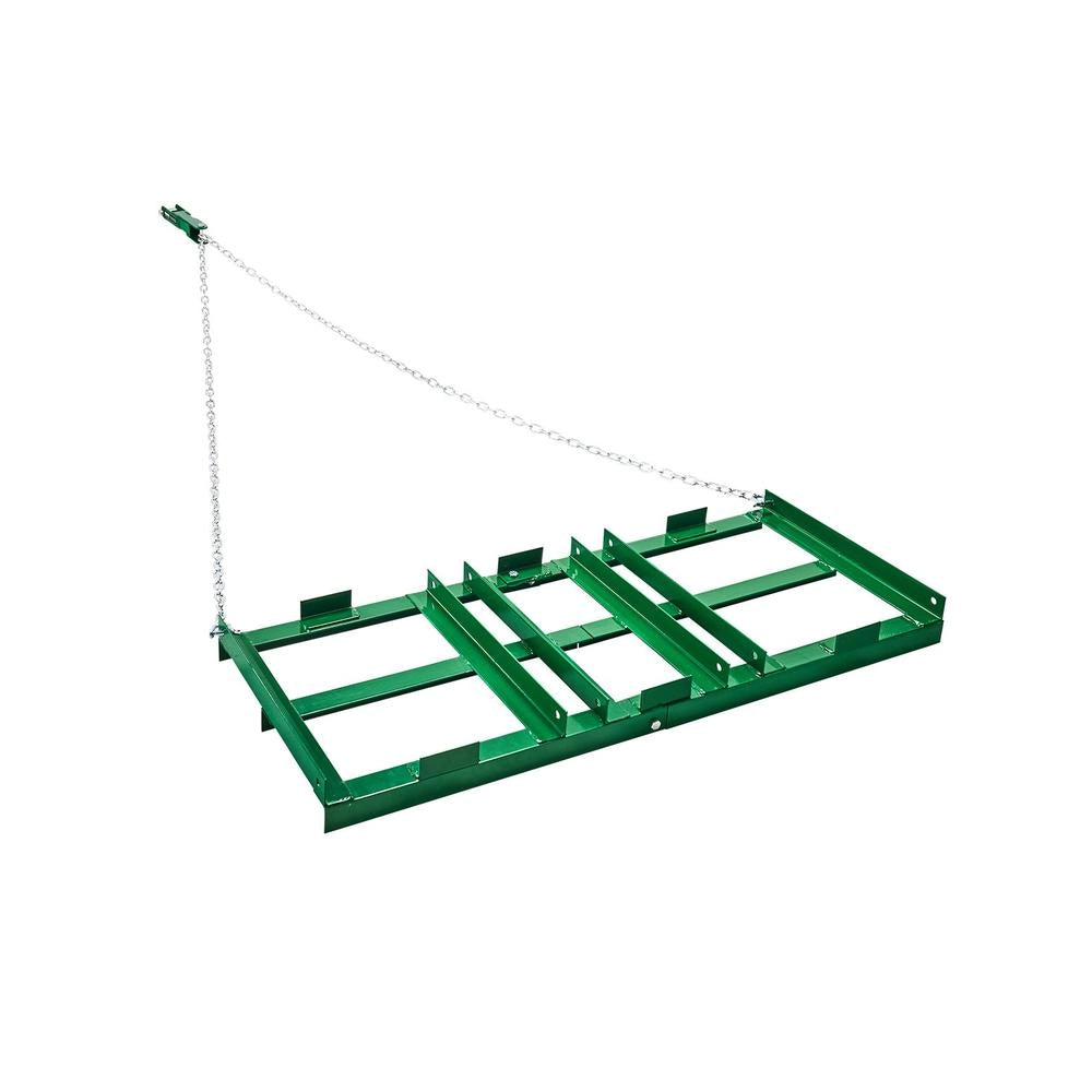 Erpice Trainato per Livellamento Prato in Acciaio Q235 1220x500x100 mm con Barre Regolabili e Catena 1830 mm per ATV UTV Trattore