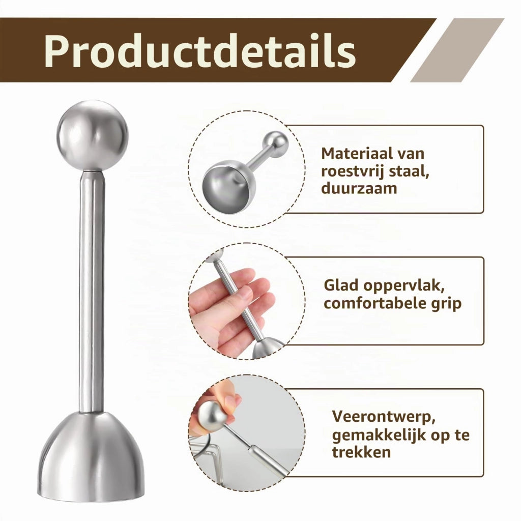Apriscatole a sfera, 2 pezzi, acciaio inossidabile, ergonomico, argento