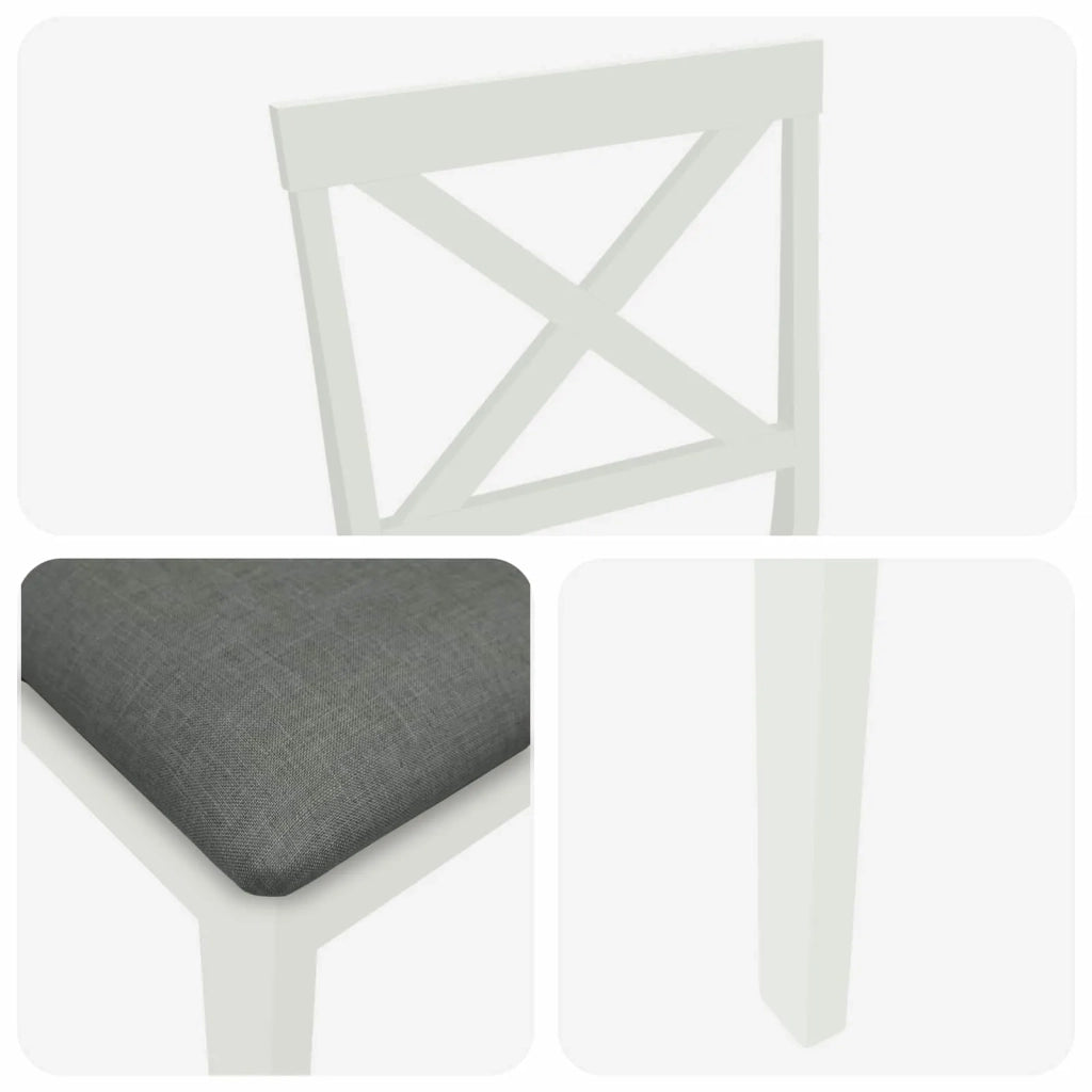 Sgabello da bar 2 pz Bianco e Grigio 42047609