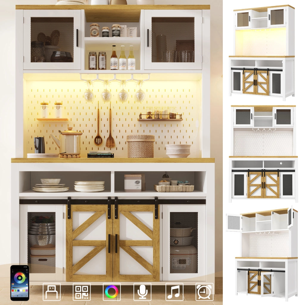 Armadio alto da cucina con porta USB bianco 120 cm