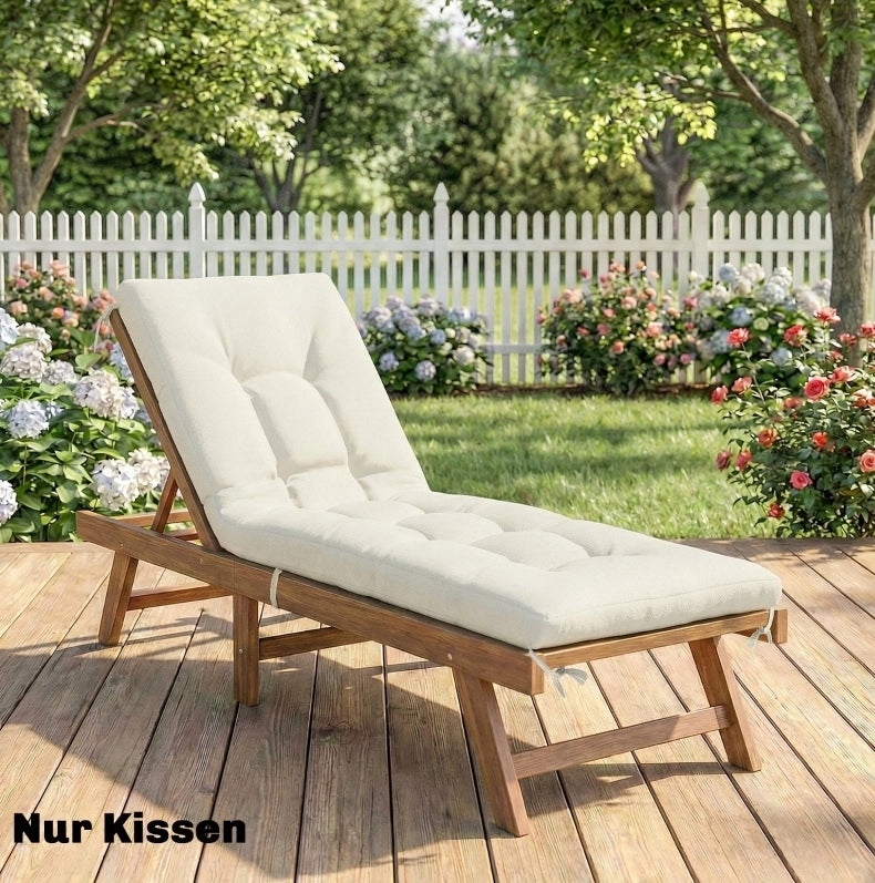 Cuscino per lettino da esterno beige 198 x 65 x 13 cm