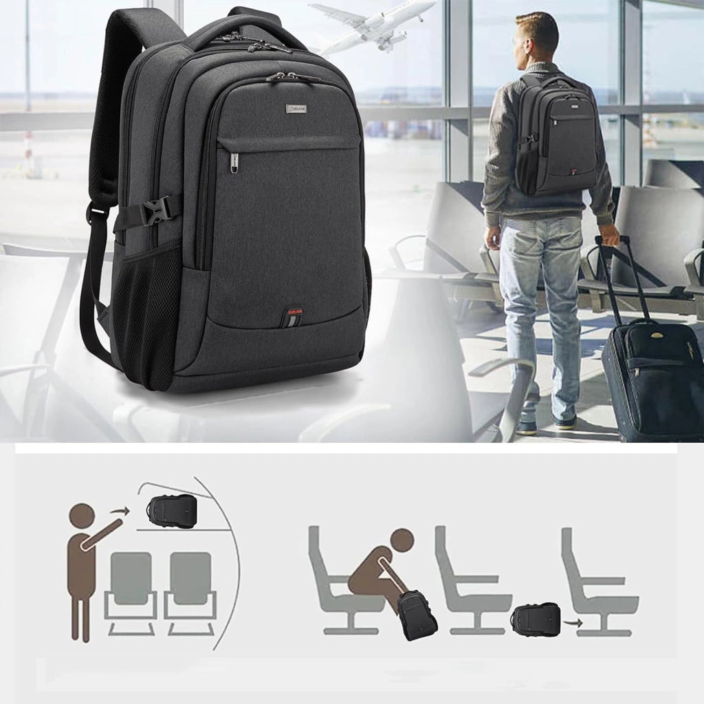 Zaino porta PC da viaggio con porta USB, tasche organizzate e fascia per trolley