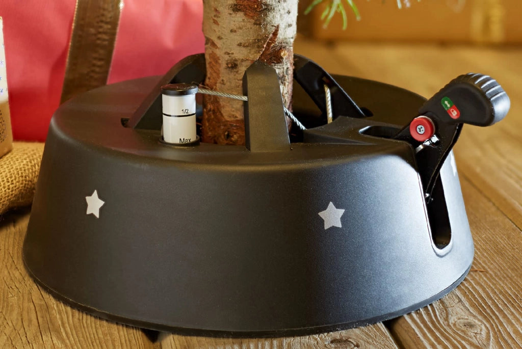 Supporto per albero di Natale nero – per alberi fino a 2,3 metri, con serbatoio per l'acqua