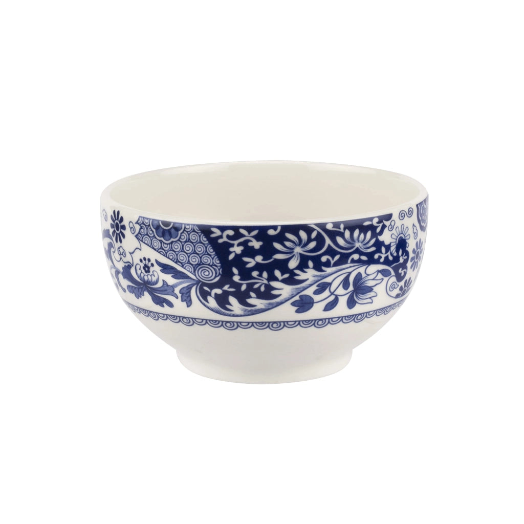 Set di 4 ciotole, diametro 11 cm, in terracotta, bianco e blu, con motivo "Brocato"