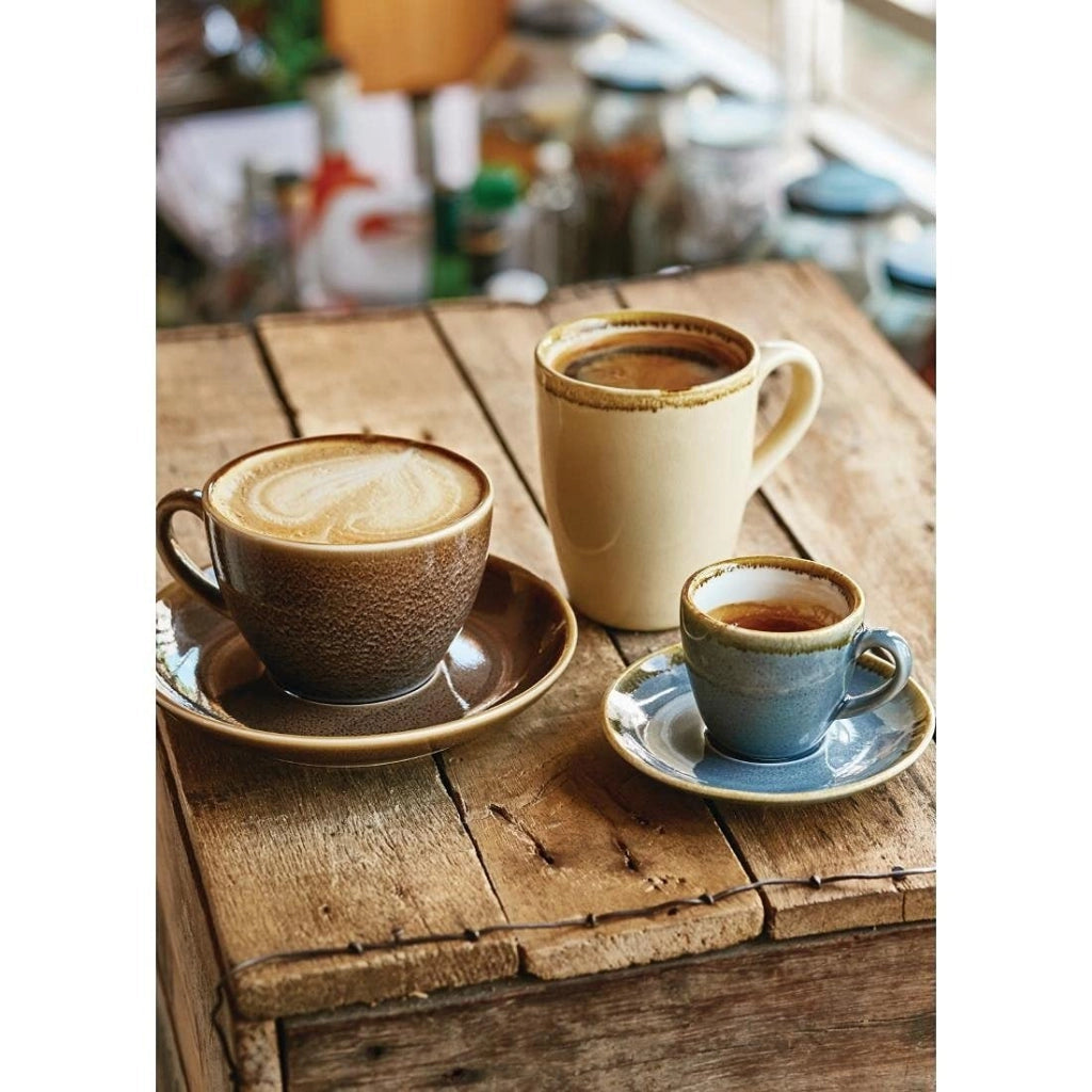 Set di 6 piattini per cappuccino, diametro 160 mm, in porcellana, dipinti a mano