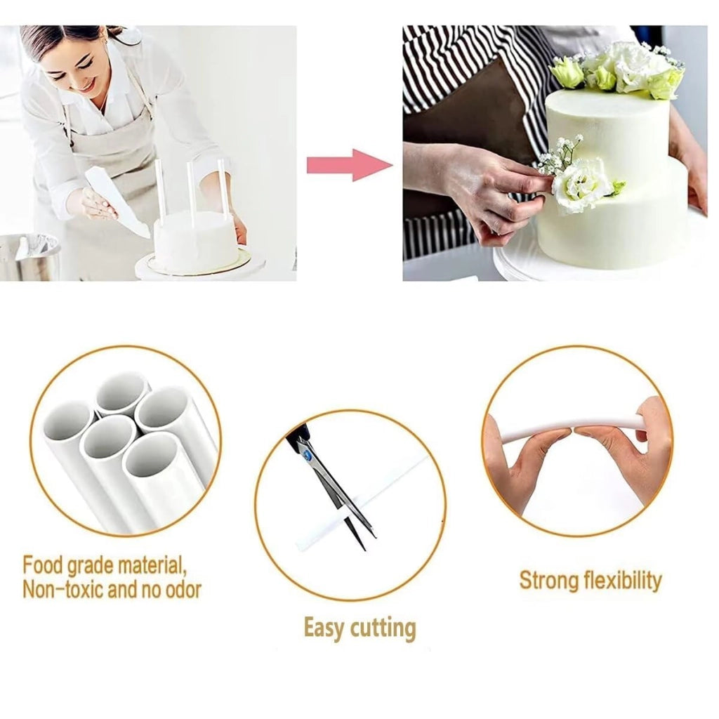 Supporti per torte, 12 pezzi, 24 cm, in plastica, ideali per torte a più piani