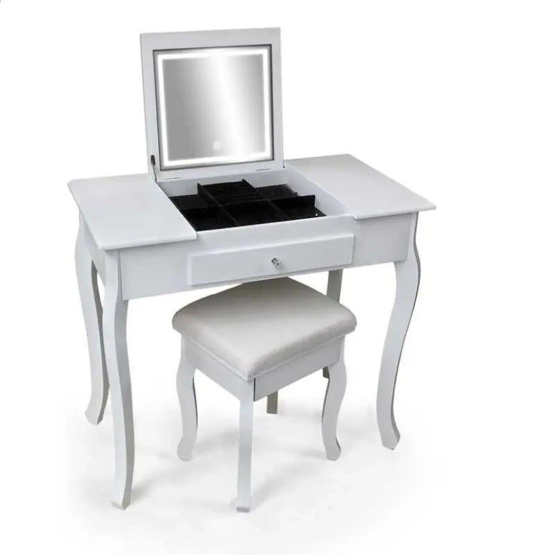 Consolle con sgabello e specchio Illuminato 80x40x139 cm