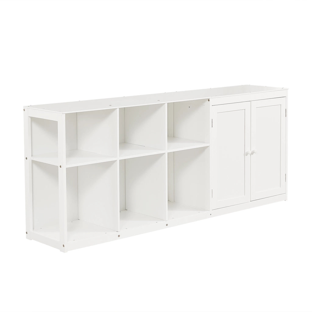 Letto a soppalco per bambini 90 × 200 cm con armadio e ripiani in legno bianco e naturale con finestra