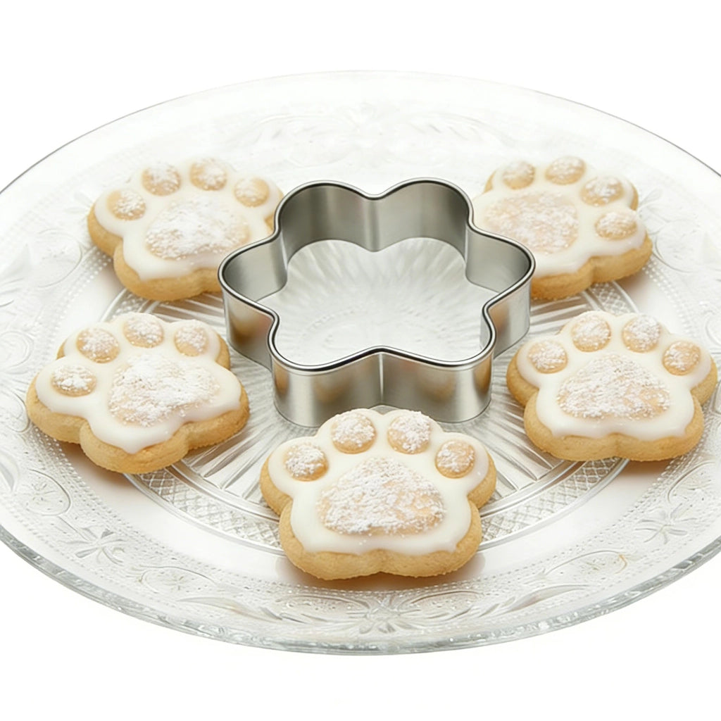Set di 3 formine per biscotti a forma di cane, in metallo