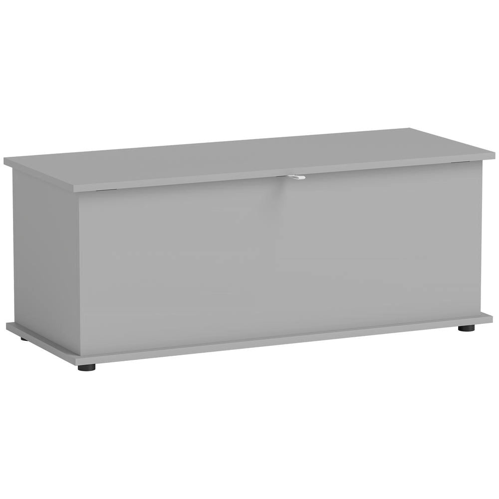 Panca Contenitore con Coperchio Ribaltabile e Cerniere di Sicurezza, Baule Salvaspazio Moderno per Casa, 100 x 40 x 40 cm, Grigio