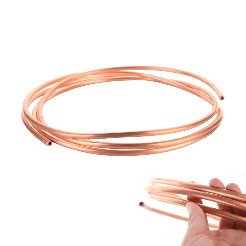 Tubo di rame, morbido, 1 metro, diametro 3 mm, spessore della parete 0,5 mm, per applicazioni di refrigerazione