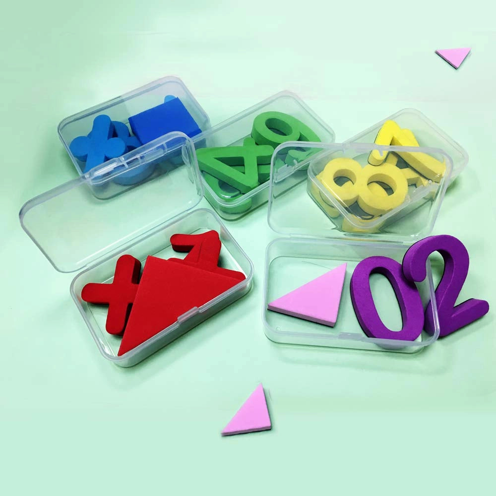 18 scatole portaoggetti trasparenti in plastica con coperchio a ribalta, 3 dimensioni, contenitori per gioielli, piccoli oggetti, carte, accessori, paillettes