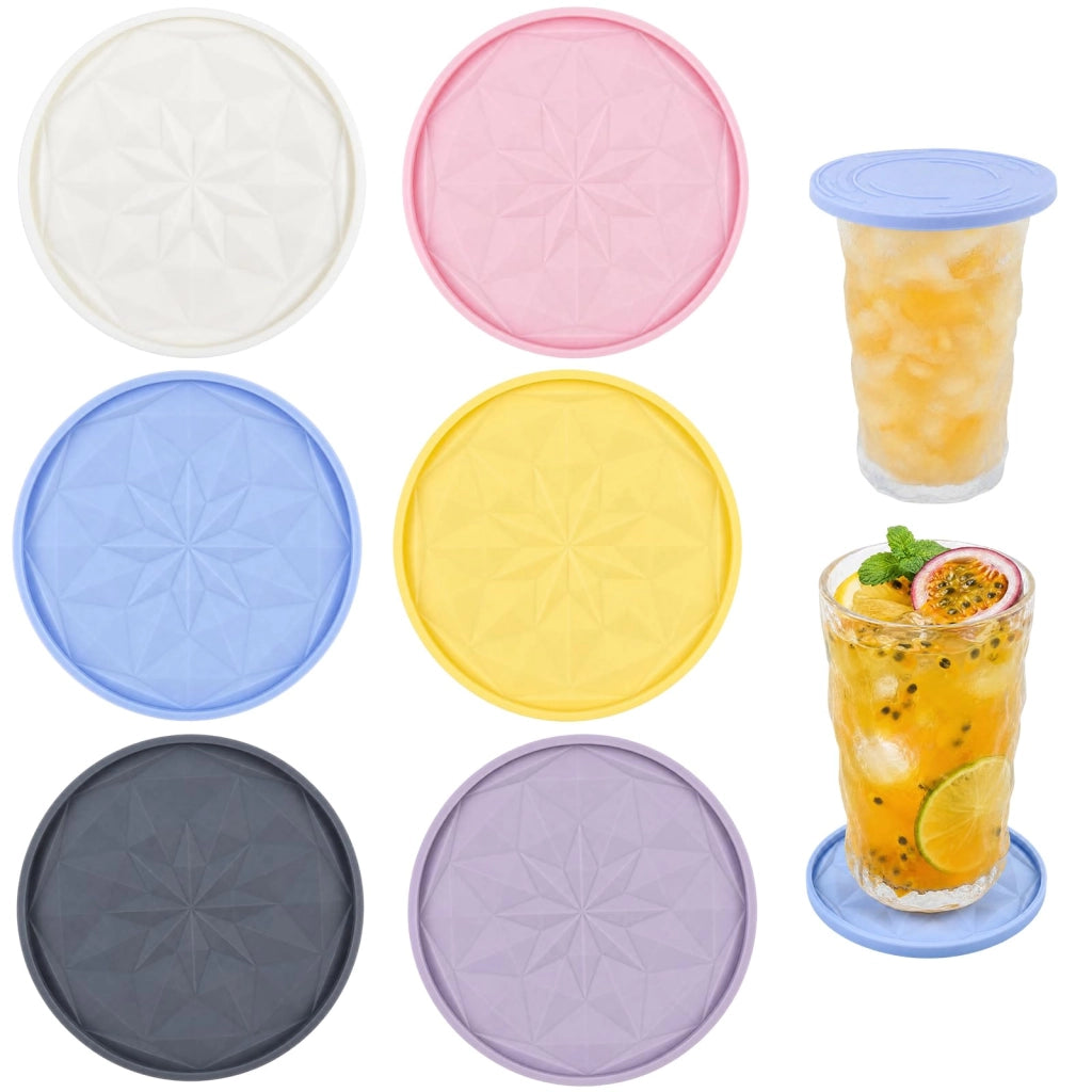 Set di 6 coperchi in silicone per yogurt, diametro 10 cm, riutilizzabili