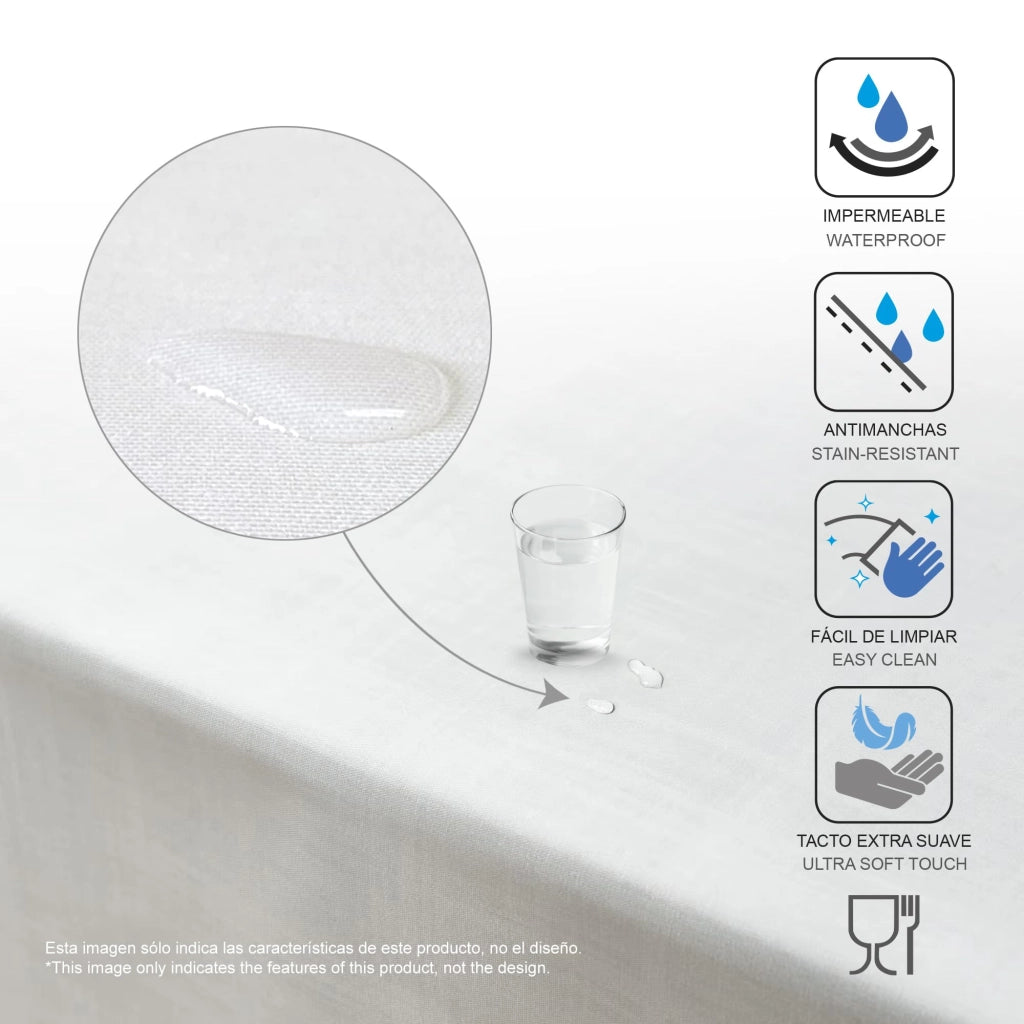 Tovaglia, 140x140 cm, rettangolare, grigia, impermeabile e resistente alle macchie