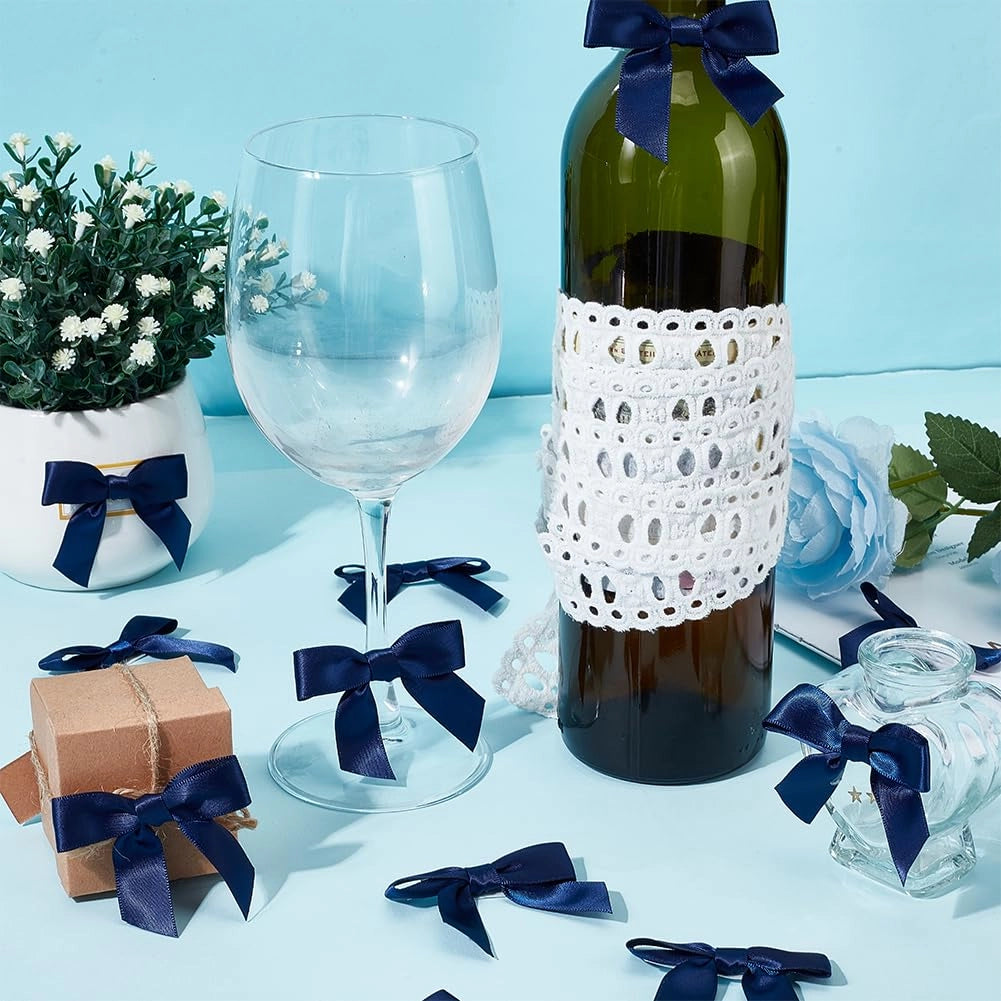 50 nastri di raso blu, 60 mm, autoadesivi, ideali per lavori manuali e confezioni regalo