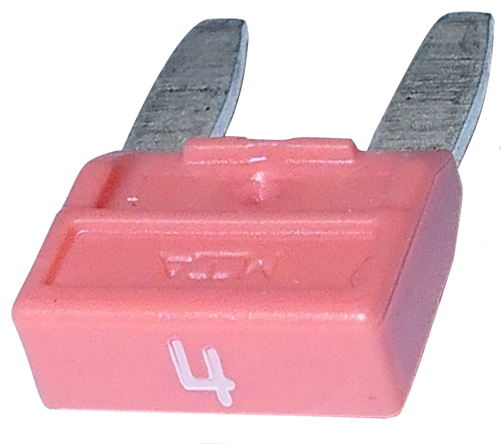 Mini fusibili da 4 A, rosa, 11,9 mm, confezione da 10, per tensioni da 6 a 36 V