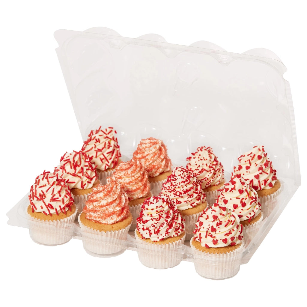 Contenitore per cupcake, set da 3, 12 cavità, trasparente, riutilizzabile