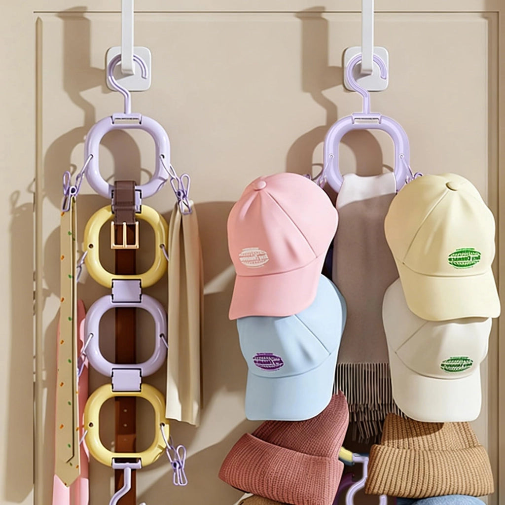 Support per cappelli e berretti, giallo-lilla, confezione singola, senza necessità di foratura