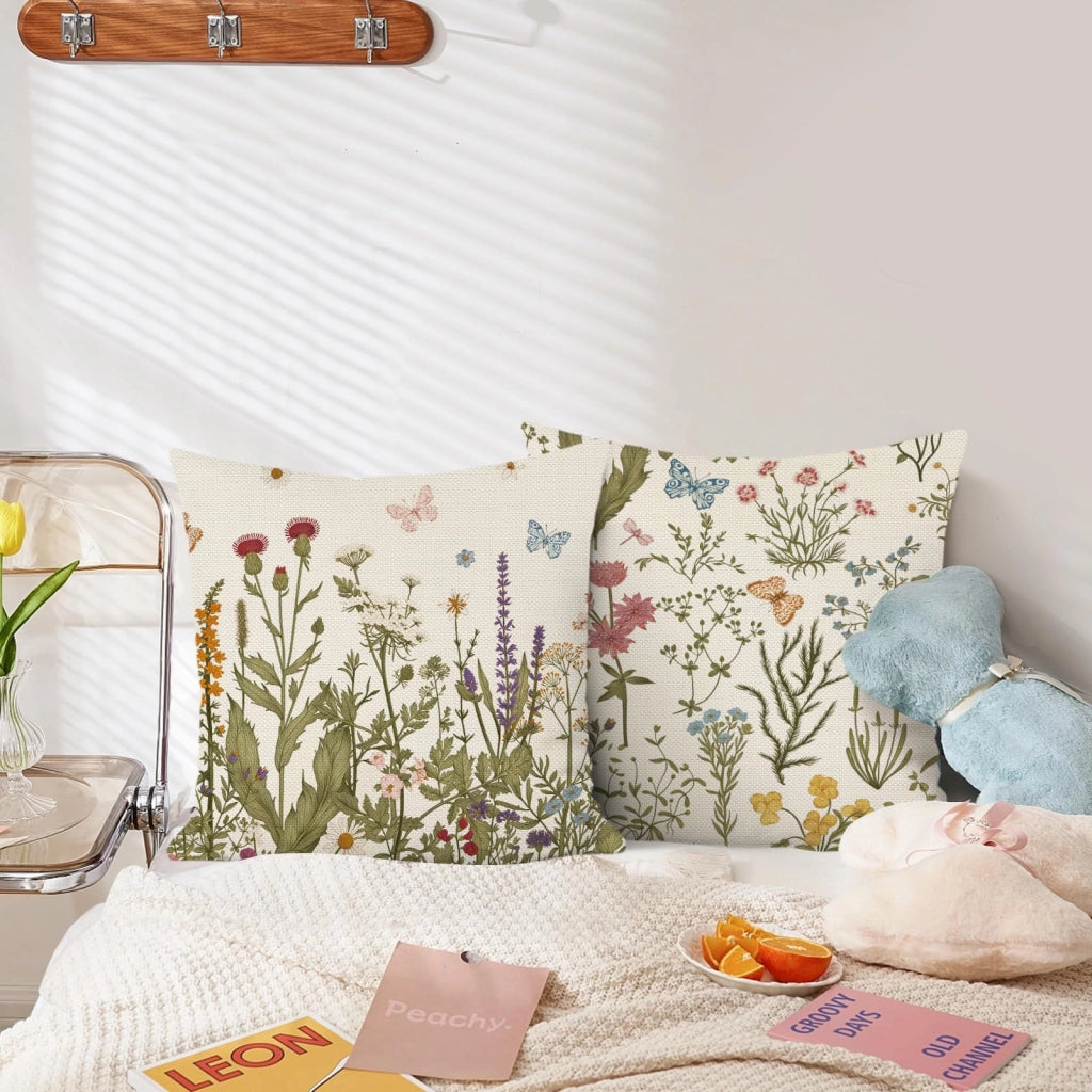 Set di 2 federe decorative a forma di fiori, 45x45 cm, per divano, ideali per la decorazione primaverile