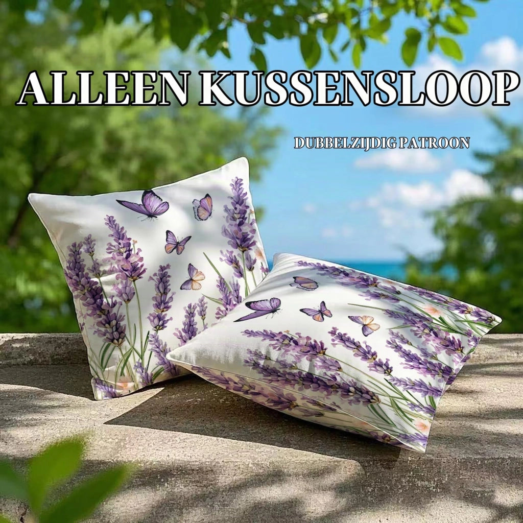 Cuscini decorativi, set da 2, 40x40 cm, impermeabili, motivo fiori e farfalle, per uso esterno