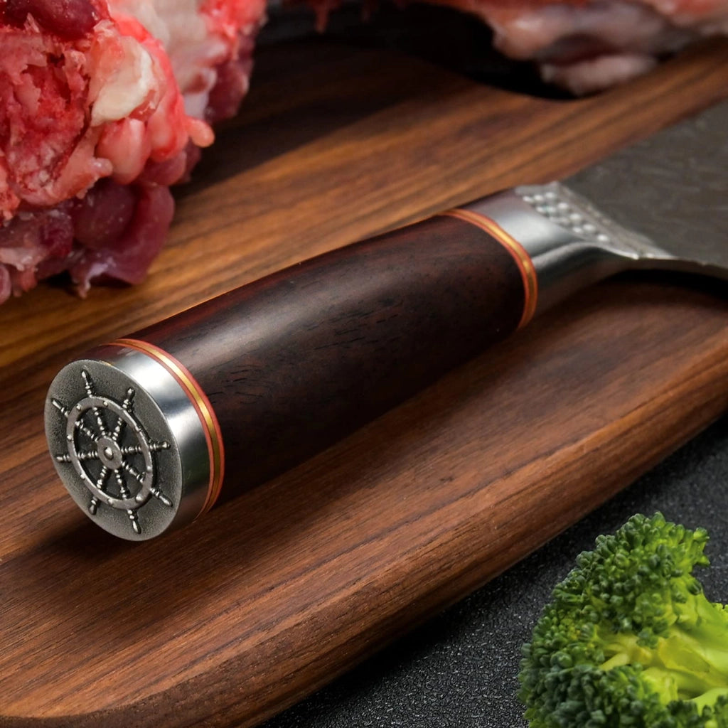 Set di coltelli da cucina, lama da 16,5 cm, acciaio inossidabile, manico in legno