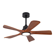 Ventilatore da soffitto da 106,6 cm con luce e telecomando, nero/noce, per soggiorno