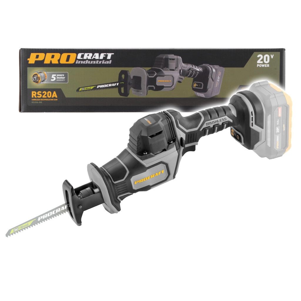 Sega a gattuccio a batteria Procraft Industrial RS20Abb, 20 V, 1,8 kg (senza batteria e caricabatteria)