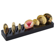Supporto per monete in legno, dimensioni 20x5x1,8 cm, per contenere 13 monete commemorative