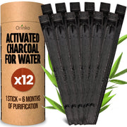 Bastoncini di carbone attivo x12 – filtro naturale per l'acqua, capacità 1 litro