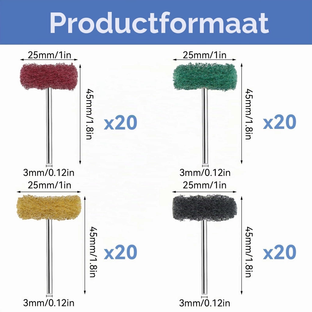 Set di dischi abrasivi da 25 mm, grane P120–P400