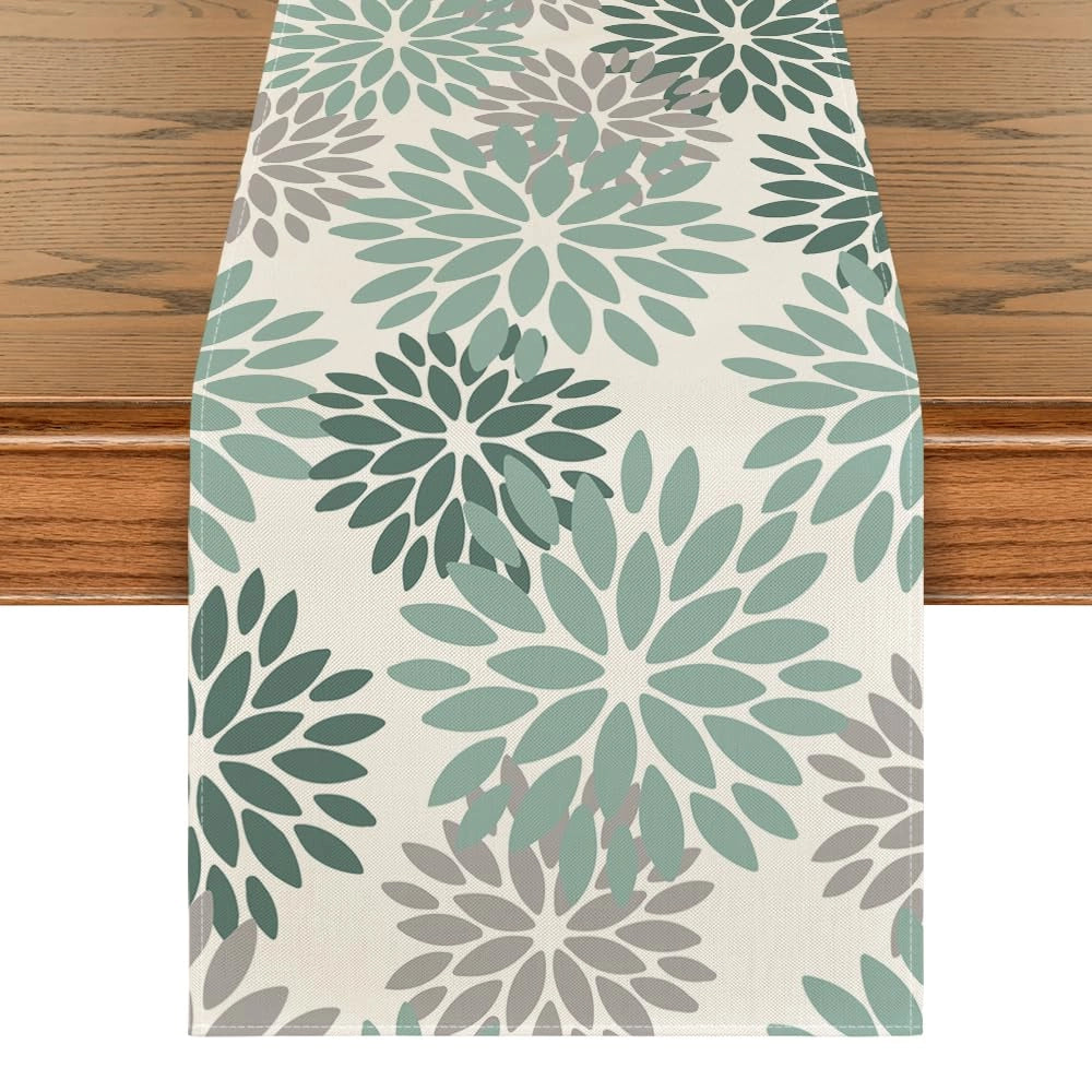 Tovaglia rettangolare in poliestere, motivo floreale, 40x180 cm