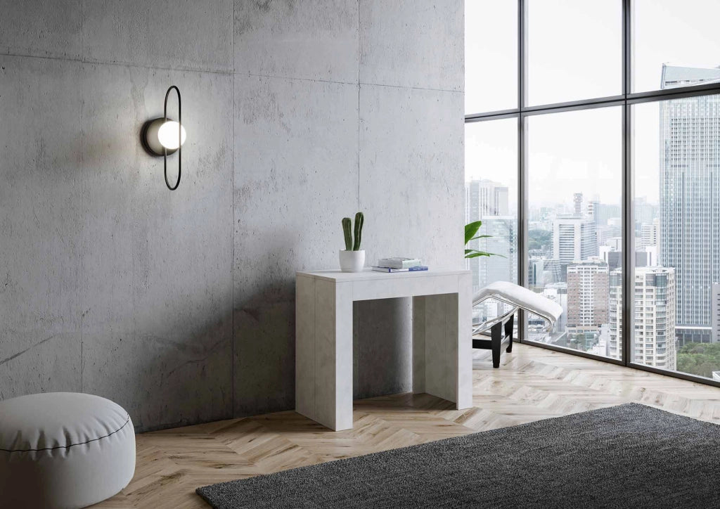 Consolle allungabile 90x42/302 cm Emy bianco spatolato