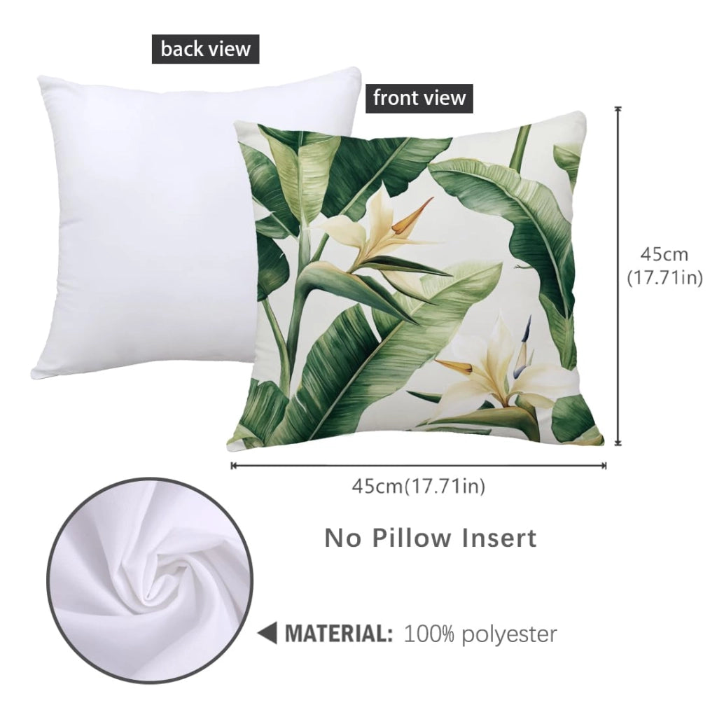 Coperte per cuscini con motivo a foglie, 45x45 cm, confezione da 4, in poliestere
