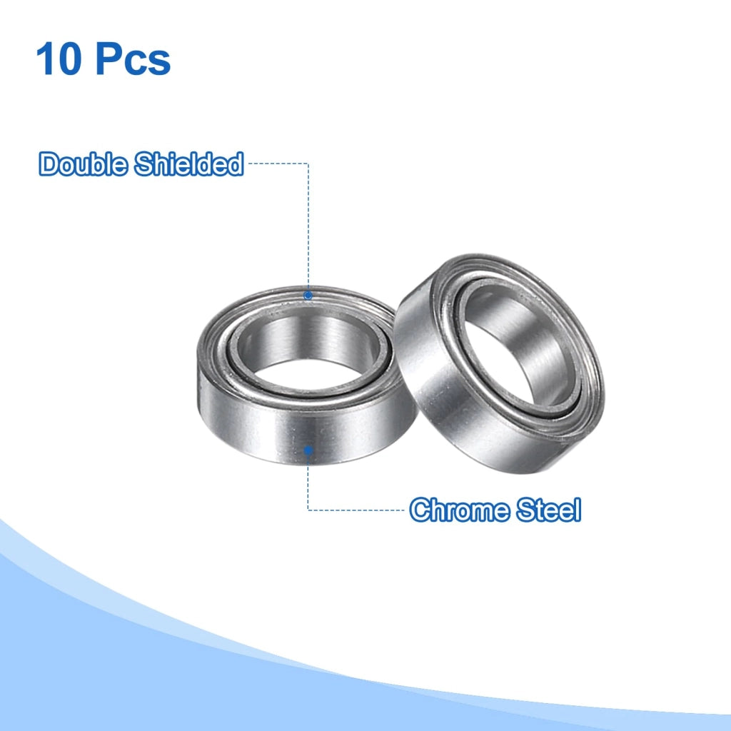 Cuscinetti a sfere radiali MR106ZZ, confezione da 10 pezzi, dimensioni 6x10x3 mm, acciaio cromato, precisione ABEC 5