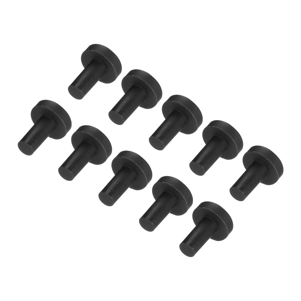 Tappi in silicone a forma di T, confezione da 30 pezzi, diametro 7 mm, per verniciatura a polvere, colore nero