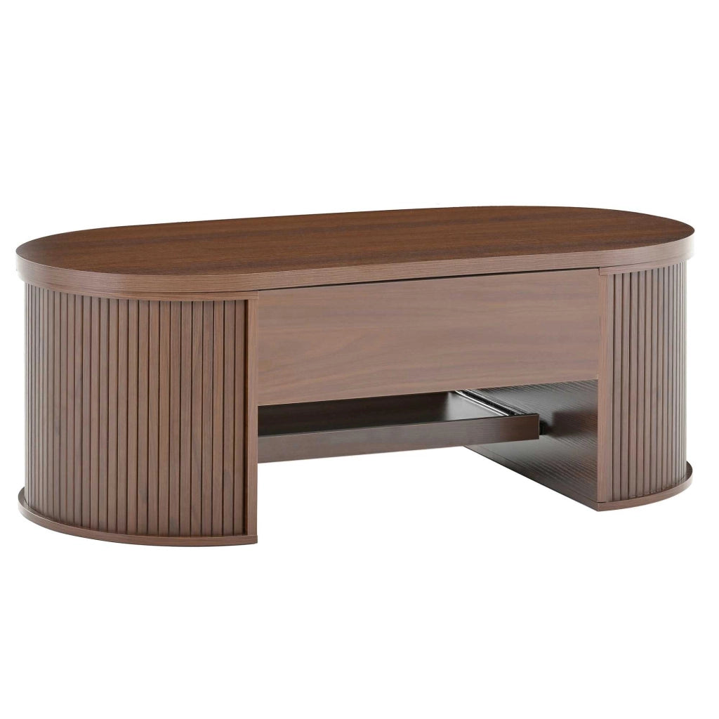 Tavolino da salotto con estensibile; mdf; naturale noce