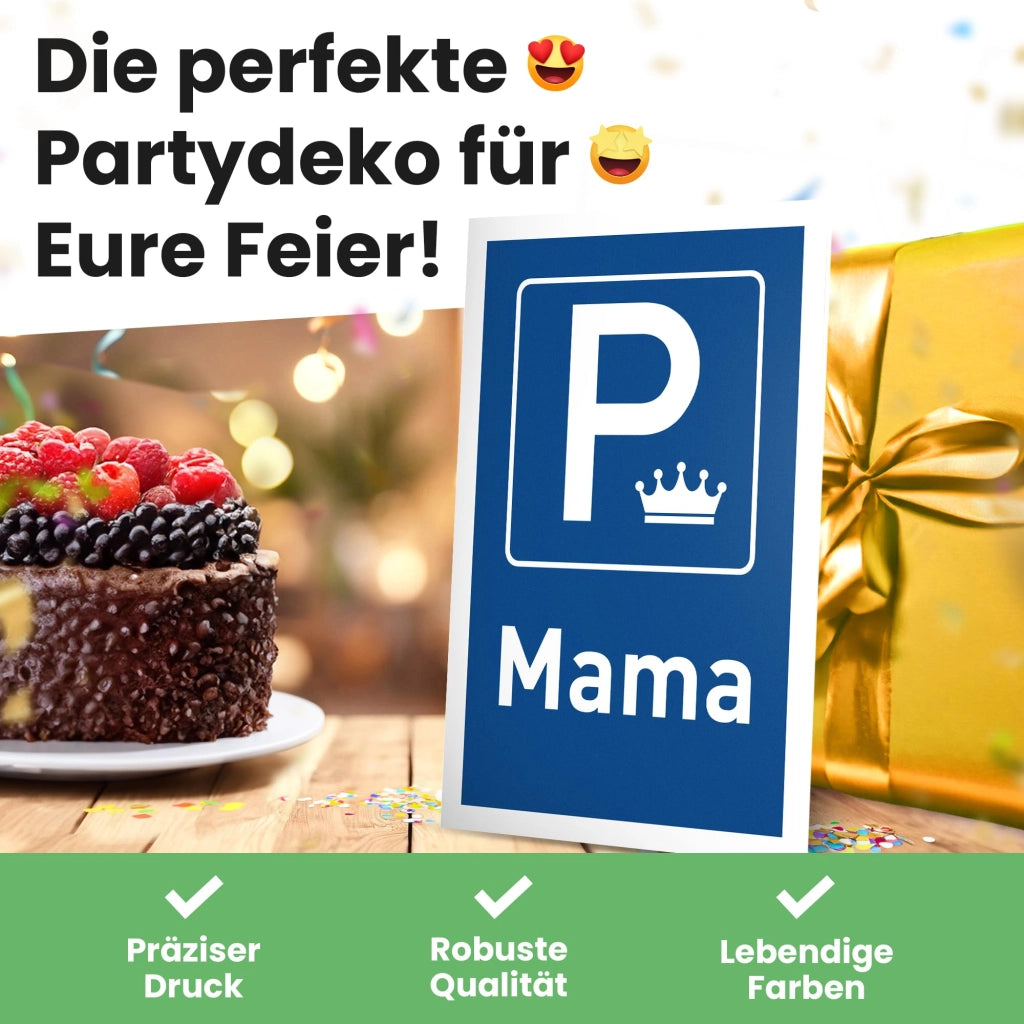 Segnale "Parcheggio Riservato a Mamma" - 30x20 cm - Idea regalo per la mamma