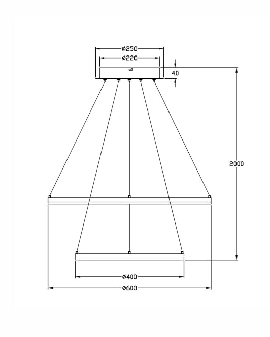 Lampada a Sospensione Giotto 52W LED Bianco Ø600mm Fabas Luce