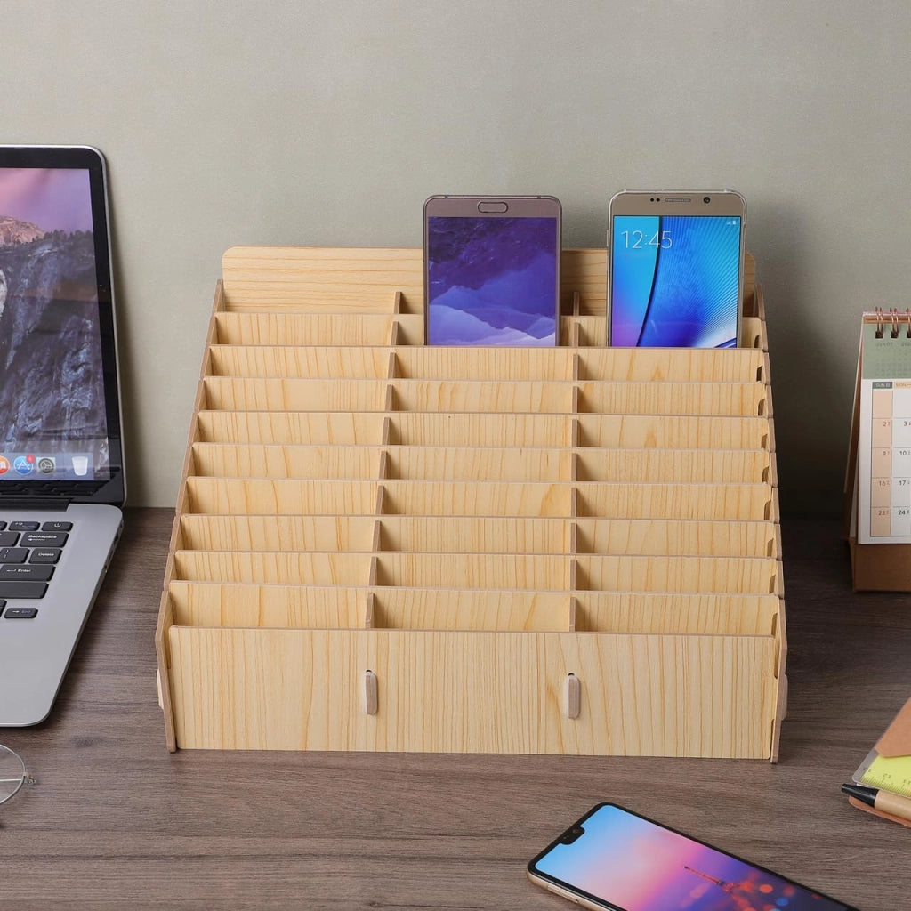 Scatola di legno per l'organizzazione, con 30 scomparti, dimensioni 31,5 x 23,5 cm