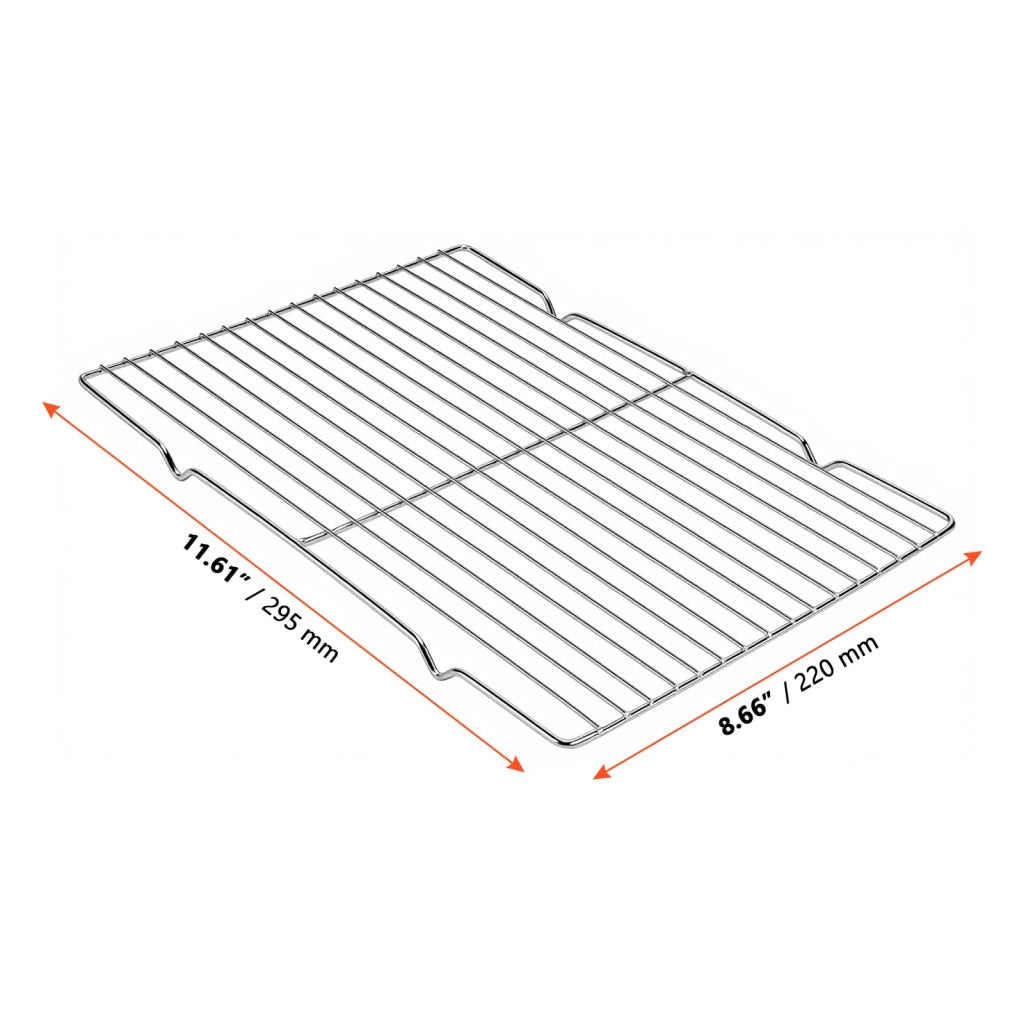 Set di 4 griglie di ventilazione, in acciaio inossidabile, dimensioni 29,5x22x1,5 cm, per forno e barbecue