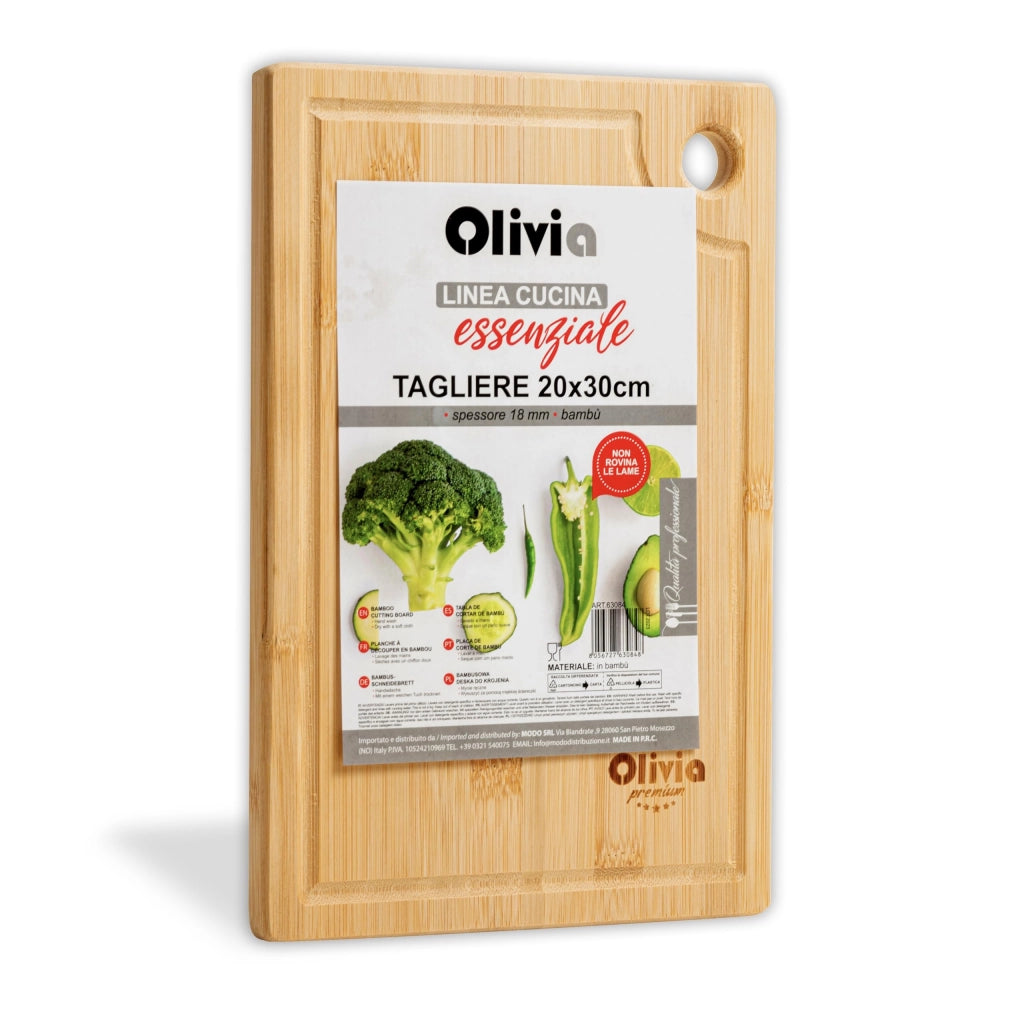 Tagliere in bambù, 34x24 cm – rettangolare, versatile