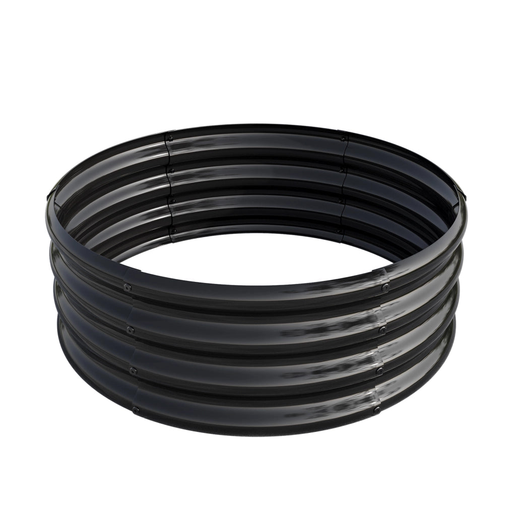 Fioriera rialzata rotonda ULEVR 45,7x45,7x30,5 cm in acciaio zincato Q195, nera