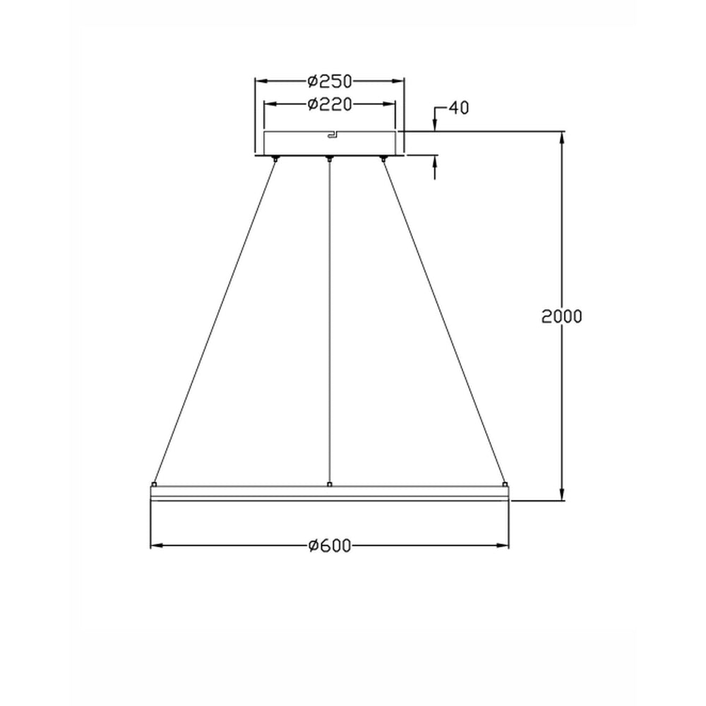 Lampada a Sospensione Giotto Fabas Luce 36W LED Dimmerabile Nero