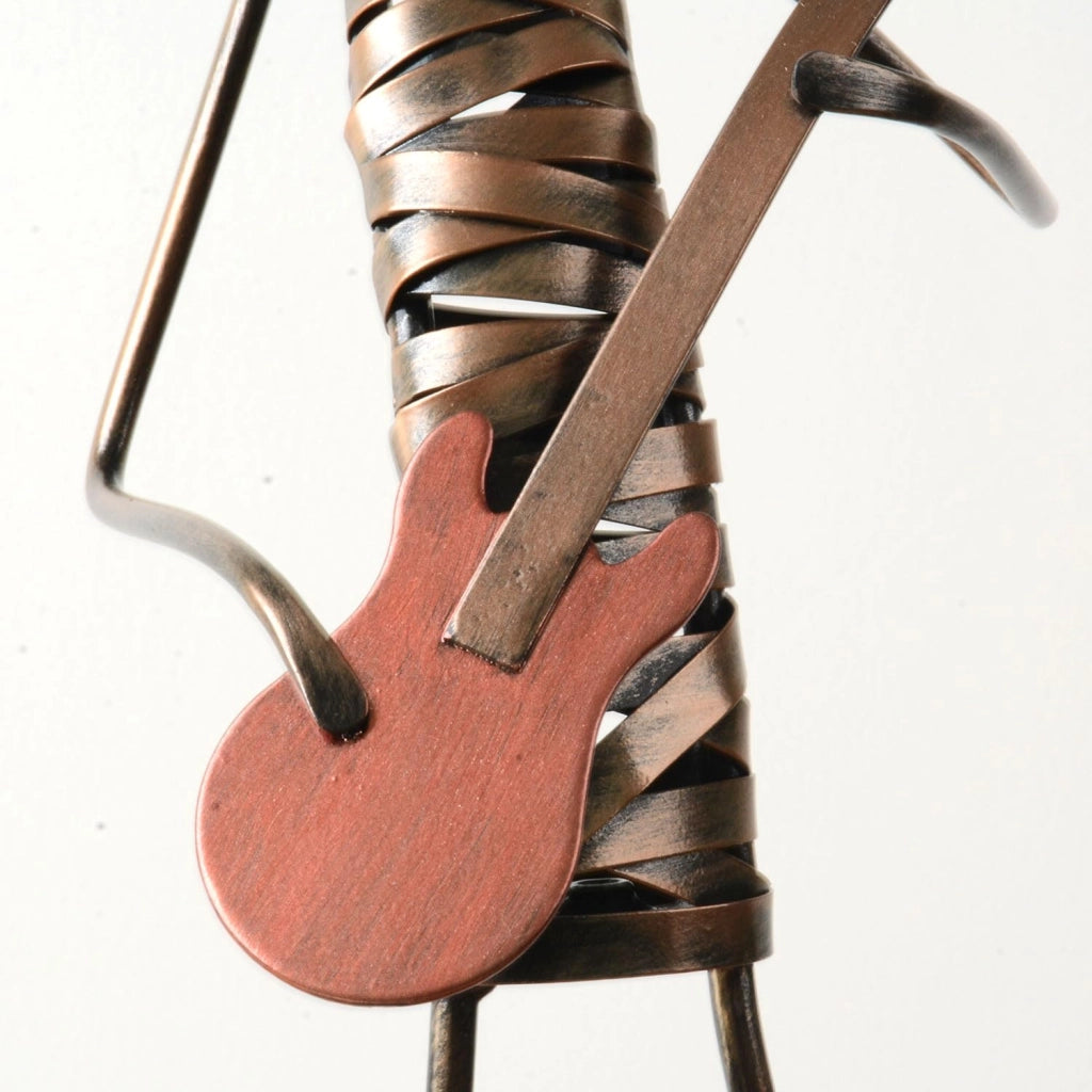 Scultura di un chitarrista metal, statua di un musicista, altezza 45 cm